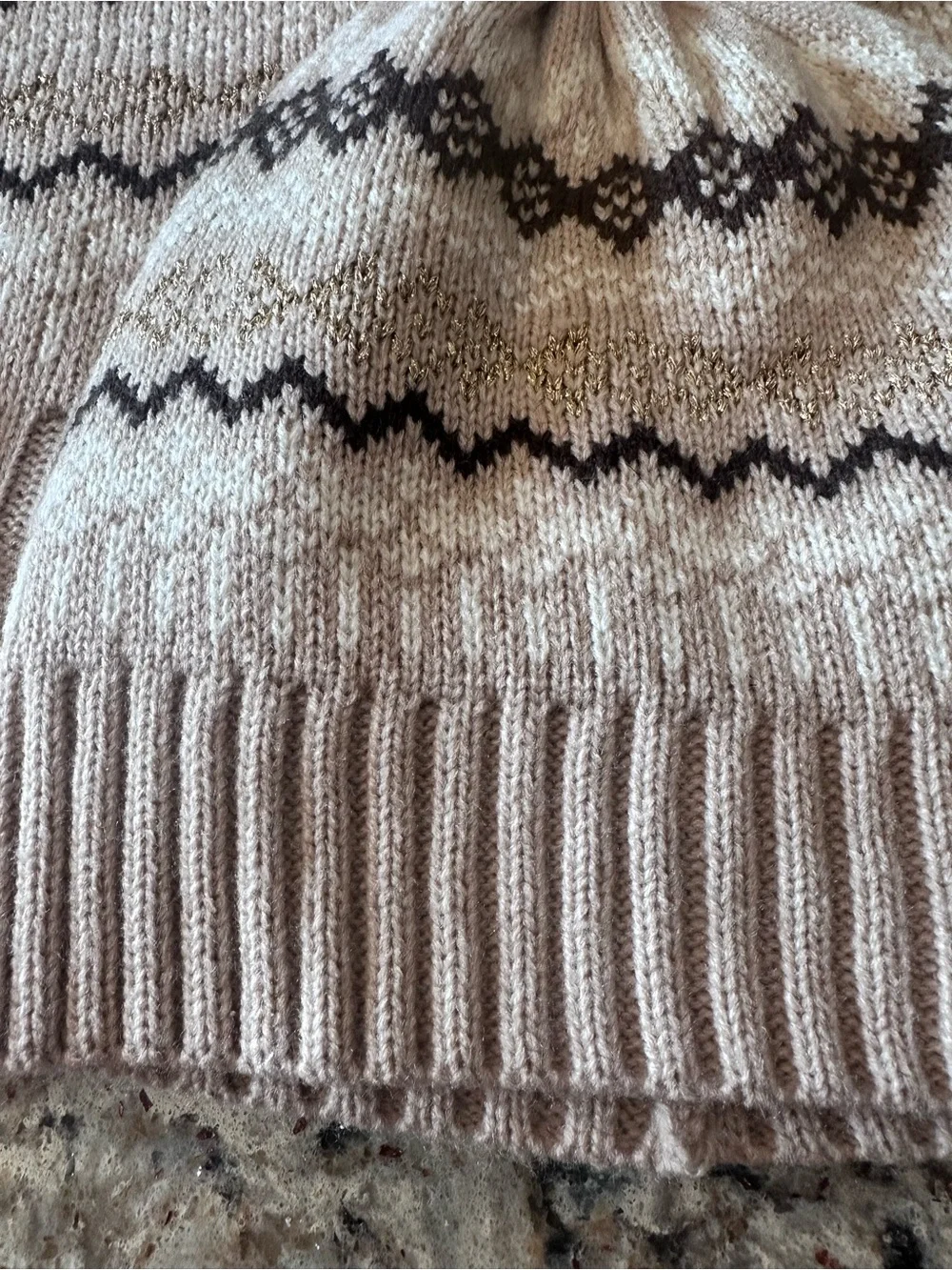Scarf & Hat Set 89th & Madison Oatmeal Gold New